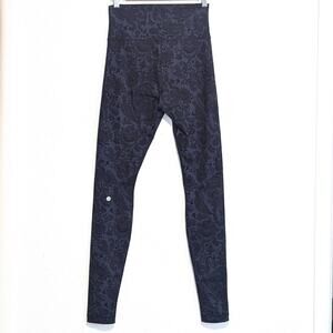Lululemon Wunder Under Leggings 6 High Rise Paisley Athletic Yoga Pant Inkwell